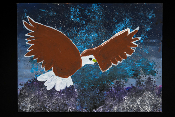 Square painting of eagle