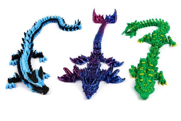 Three articulated dragons